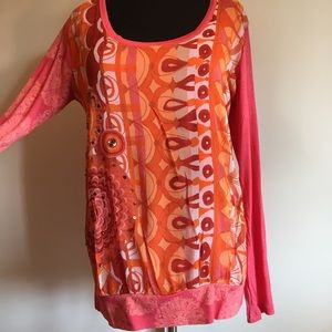 Desigual peachy orange tunic